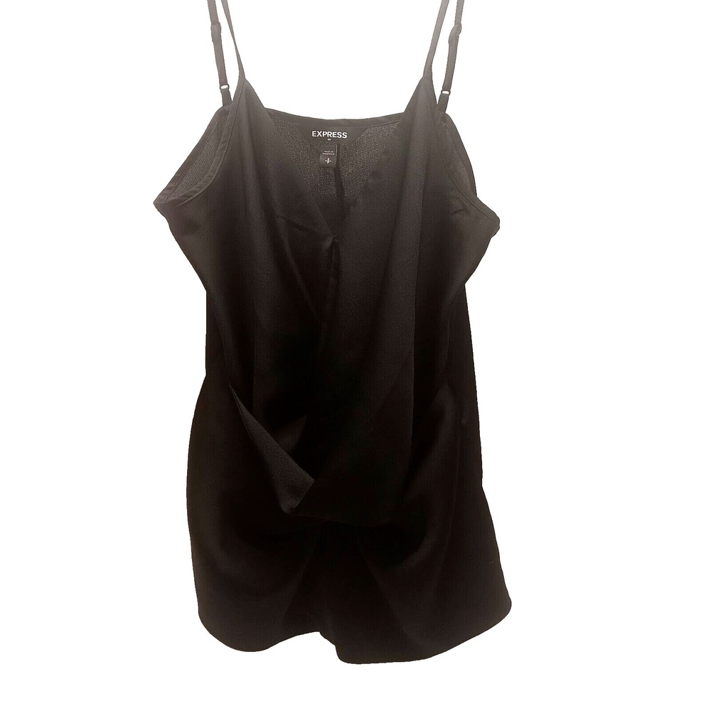 Express Cami Tank Women's Small Black Wrap Front Career Casual Spaghetti Strap